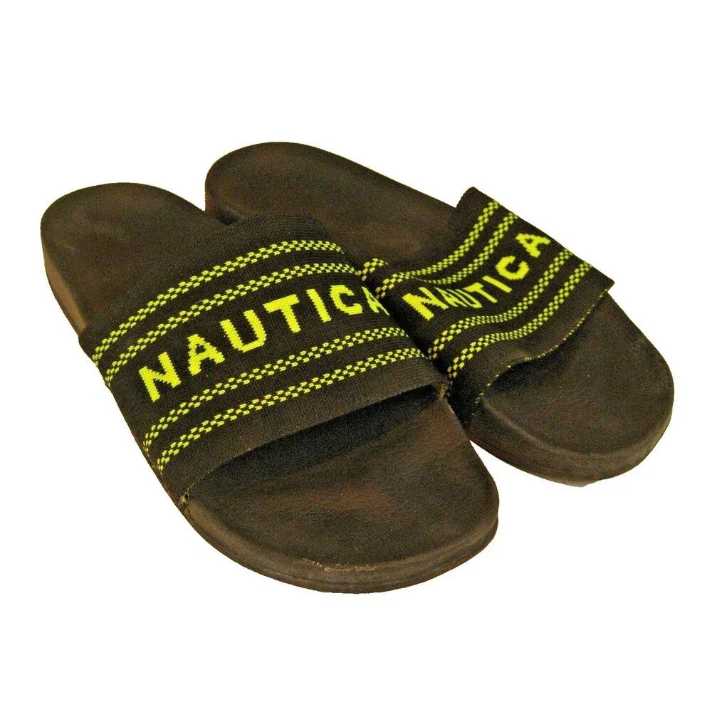 Mens Nautica Slide Sandals Gym Beach Yard Slipper Flip Flop Shoes sz M